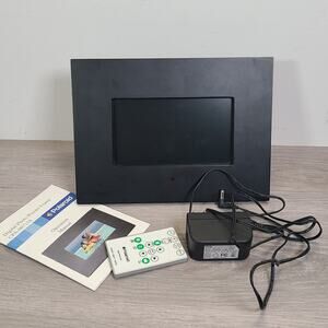 Polaroid Digital Photo Frame 7" Black CPA-00711S Remote Power Cord Manual Bundle